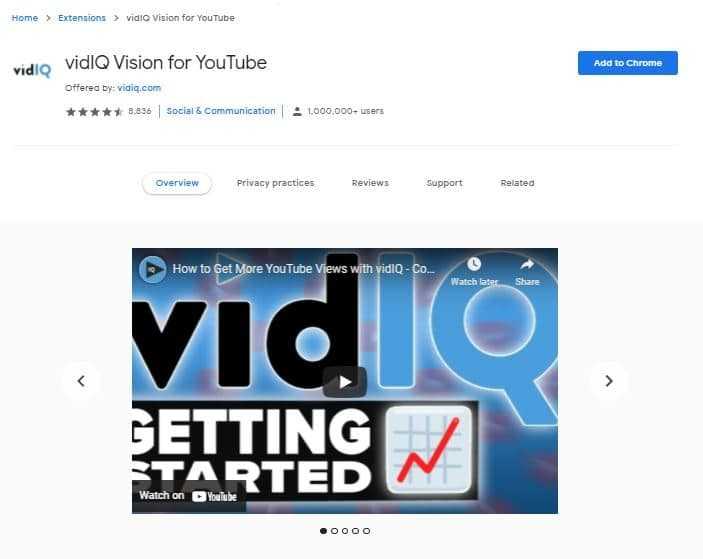 VidIQ Vision برای یوتیوب